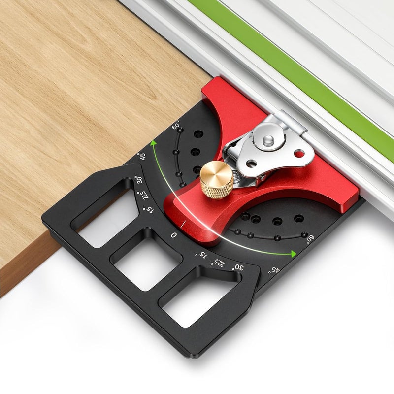 Feikeer Adjustable Track Saw Square, 60° to 60° Quick Positive Angle Stop, Track Saw Rail Square Compatible with Festool/Milwaukee/Makita Track Saw Accessories, for Miter Cutting, 2 Year Warranty - Image 1